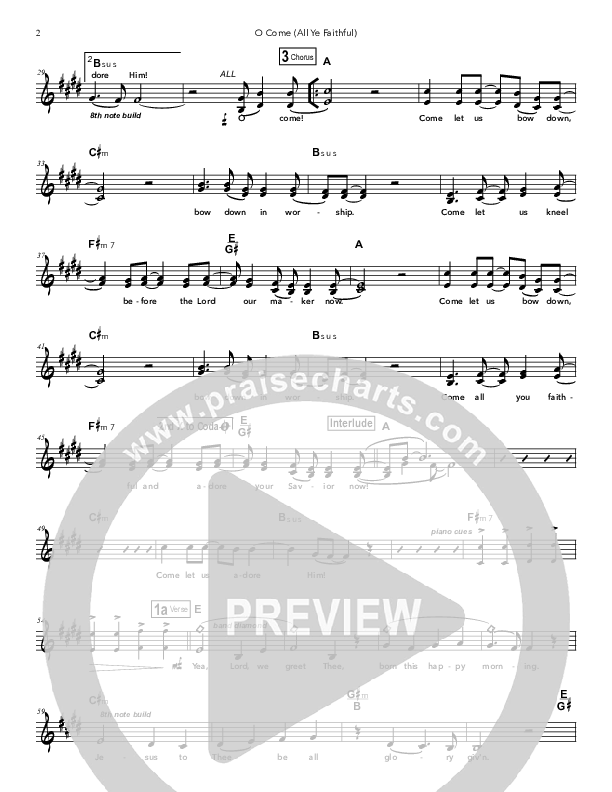 O Come (All Ye Faithful) Lead Sheet (Doorpost Songs / Dave and Jess Ray)
