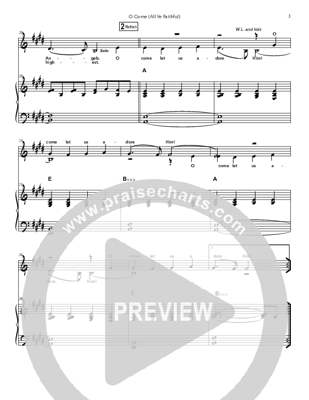 O Come (All Ye Faithful) Piano/Vocal & Lead (Doorpost Songs / Dave and Jess Ray)