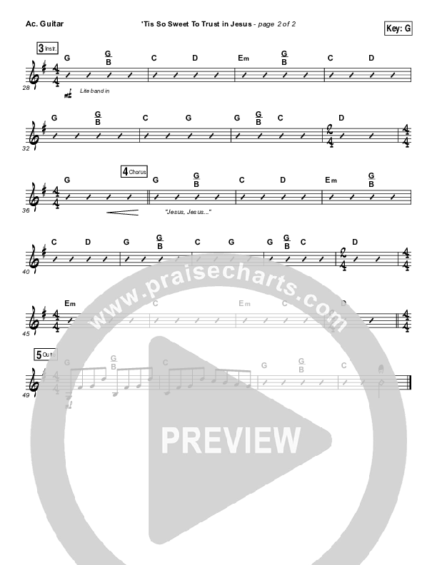 Tis So Sweet To Trust In Jesus Acoustic Guitar (Casting Crowns)