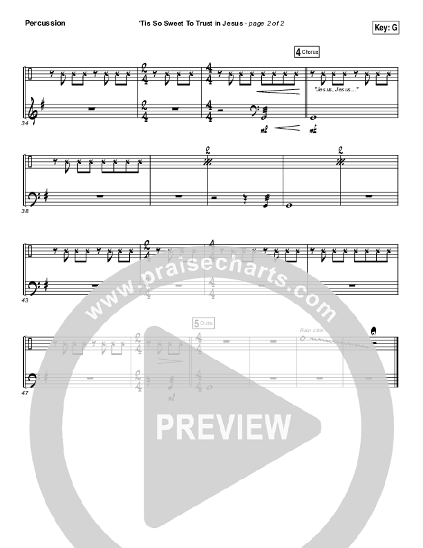 Tis So Sweet To Trust In Jesus Percussion (Casting Crowns)