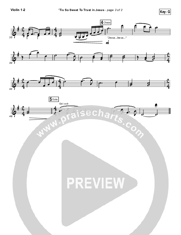 Tis So Sweet To Trust In Jesus Violin 1,2 (Casting Crowns)