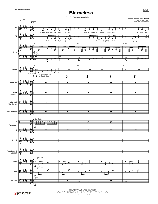 Blameless Conductor's Score (Dara Maclean)