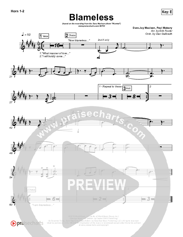 Blameless French Horn 1/2 (Dara Maclean)