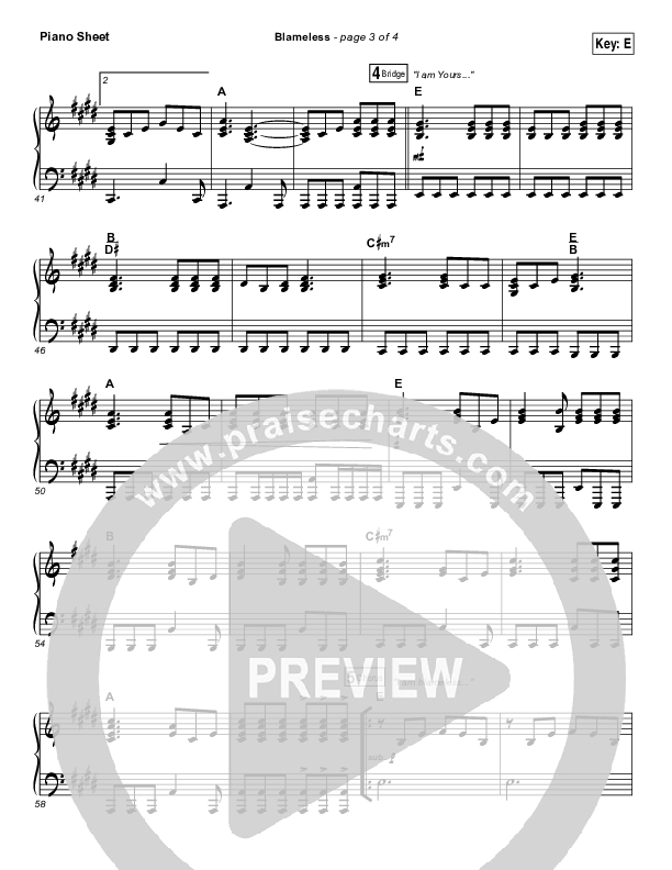 Blameless Piano Sheet (Dara Maclean)