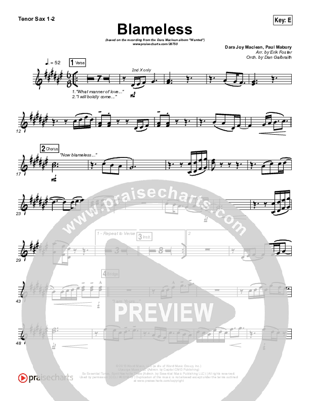 Blameless Tenor Sax 1/2 (Dara Maclean)