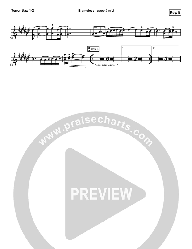 Blameless Tenor Sax 1/2 (Dara Maclean)