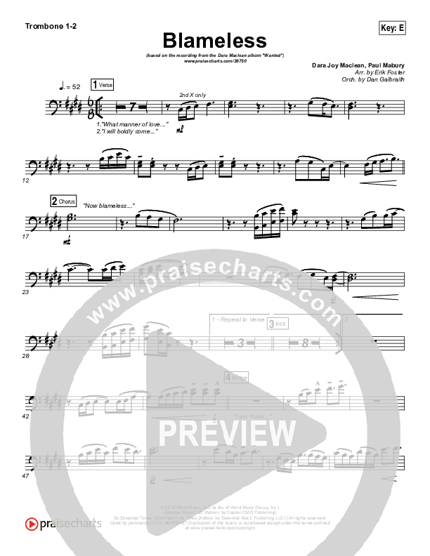 Blameless Trombone 1/2 (Dara Maclean)