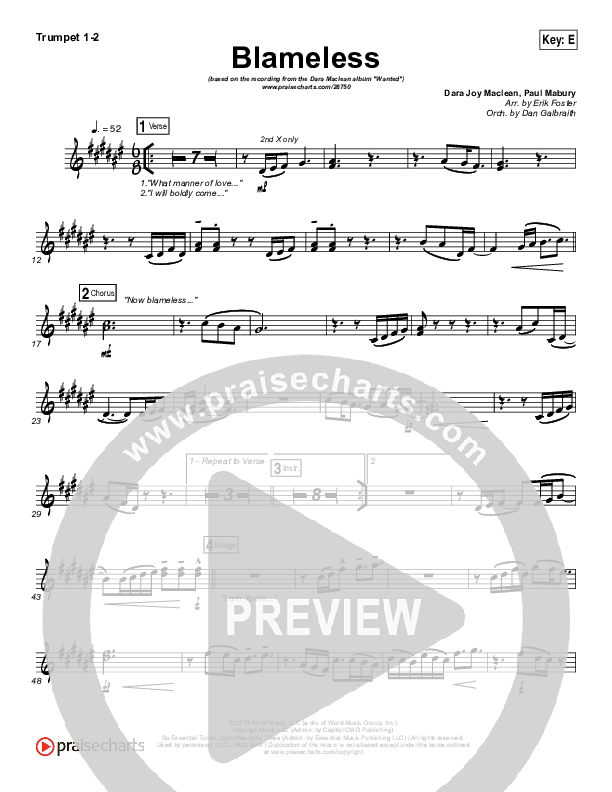 Blameless Trumpet 1,2 (Dara Maclean)