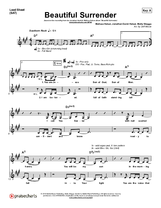 Beautiful Surrender Lead (SAT) (Jonathan David Helser / Melissa Helser)