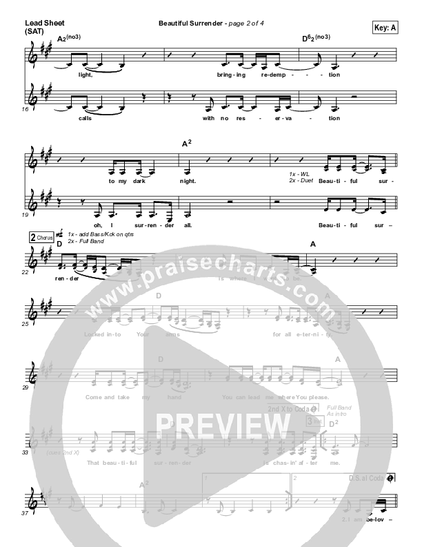 Beautiful Surrender Lead (SAT) (Jonathan David Helser / Melissa Helser)