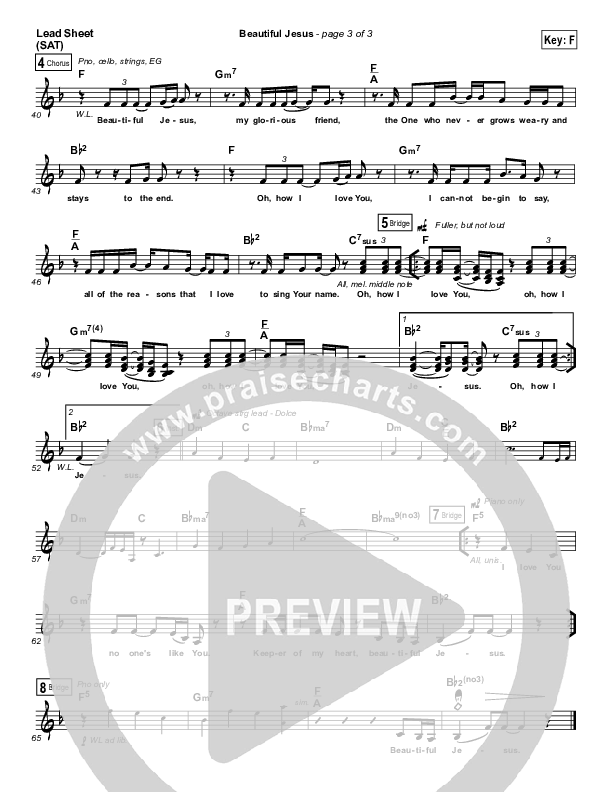 Beautiful Jesus Lead Sheet (SAT) (Jonathan David Helser / Melissa Helser)