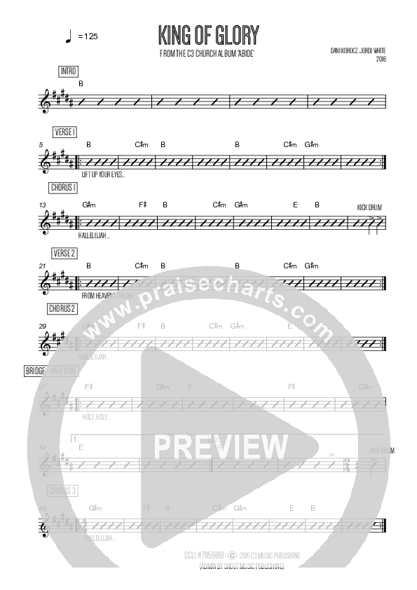 King Of Glory Chords PDF (C3 Worship) PraiseCharts