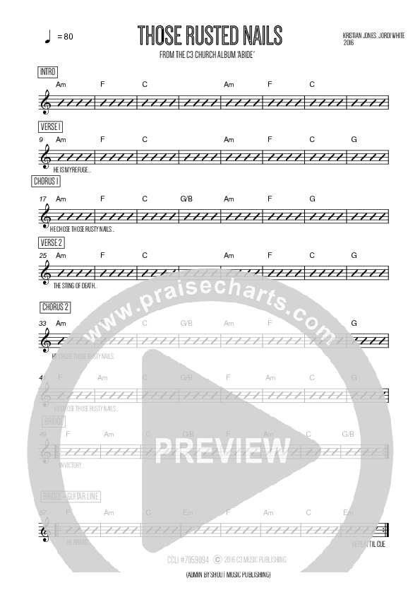 Those Rusted Nails Chords & Lyrics (C3 Worship)