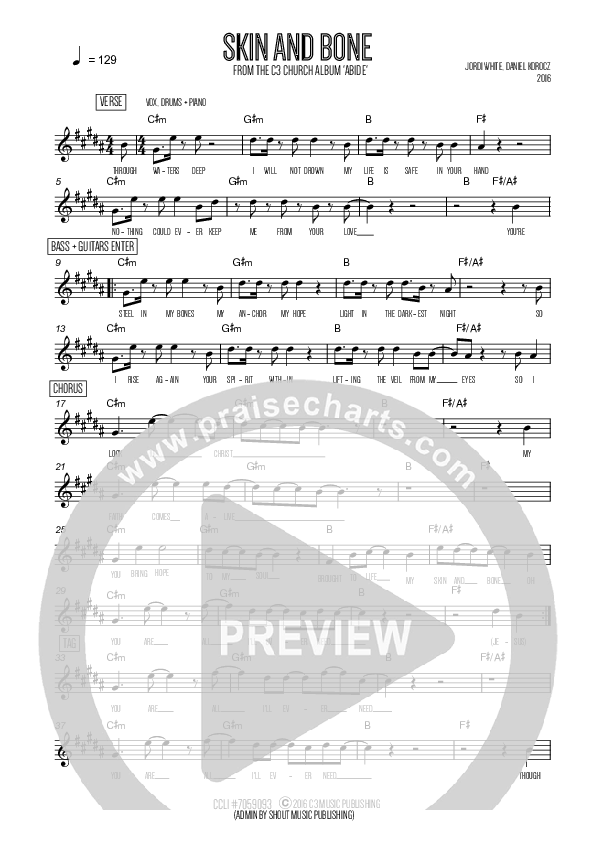 Skin & Bone Lead Sheet (C3 Worship)