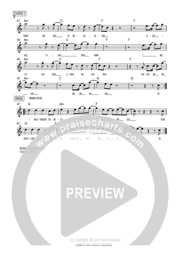 You Are My God Lead Sheet (C3 Worship)