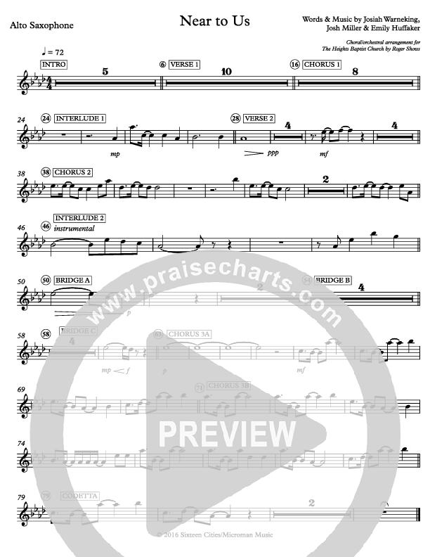 Near To Us Alto Sax (Sixteen Cities)