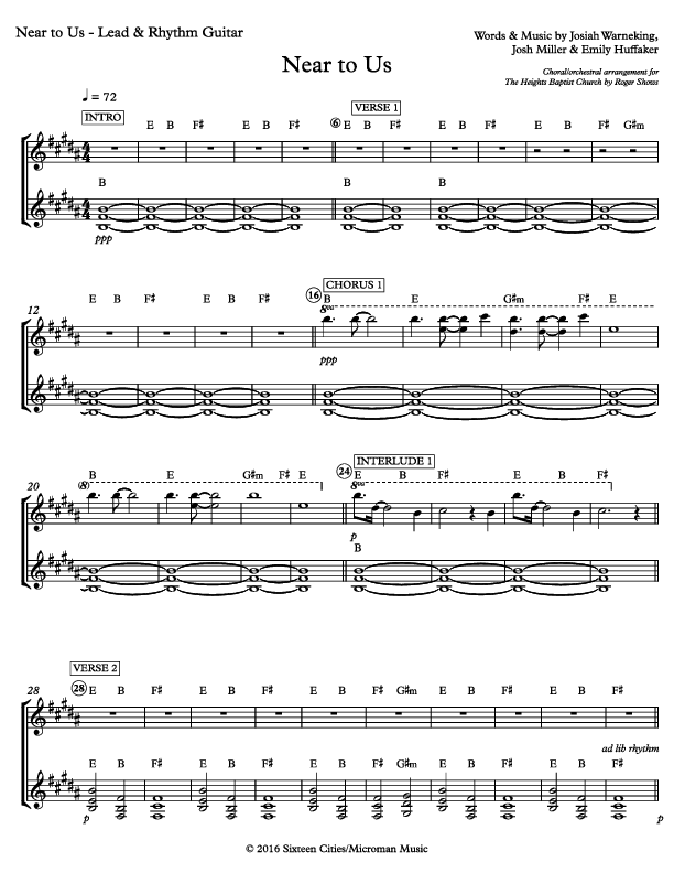 Near To Us Guitar (Sixteen Cities)