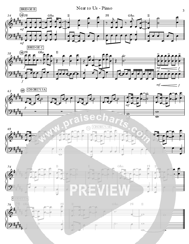 Near To Us Piano Sheet (Sixteen Cities)