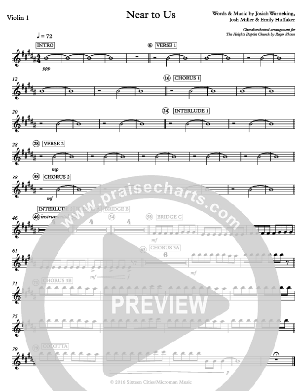 Near To Us Violin 1 (Sixteen Cities)