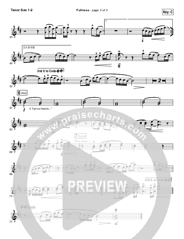 Fullness Tenor Sax 1/2 (Elevation Worship)