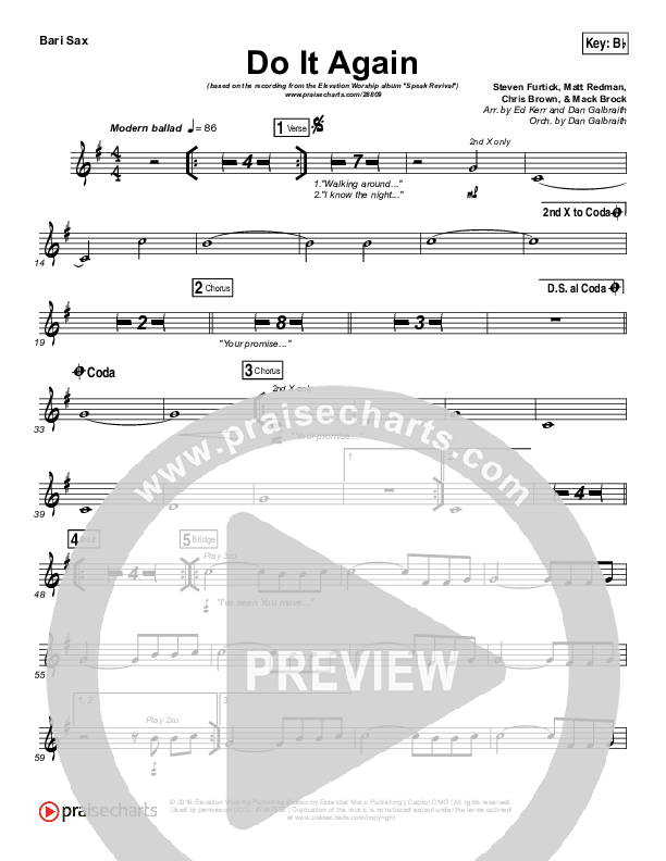 Do It Again Bari Sax (Elevation Worship)
