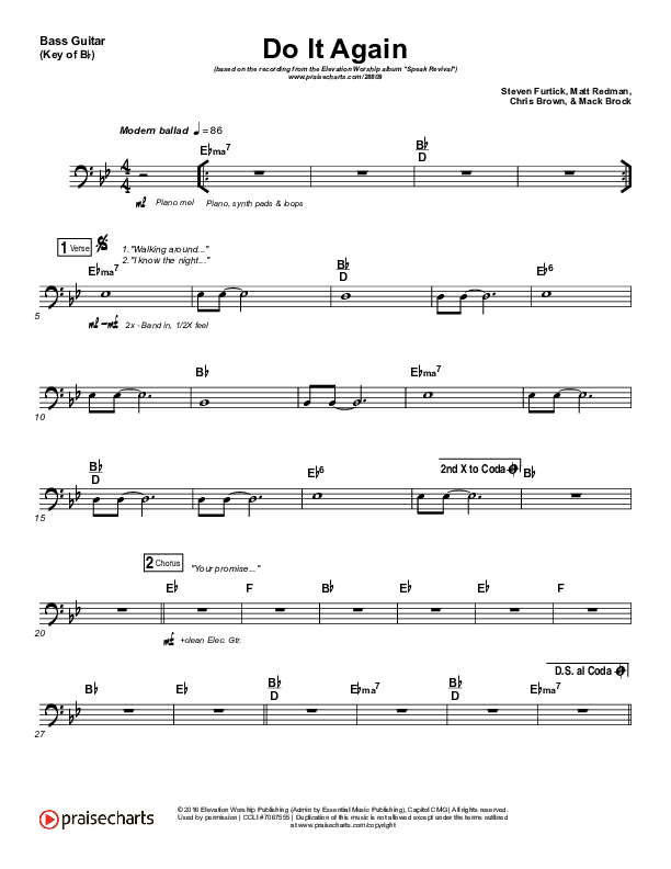 Do It Again Bass Guitar (Elevation Worship)