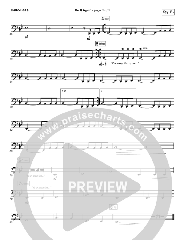 Do It Again Cello/Bass (Elevation Worship)