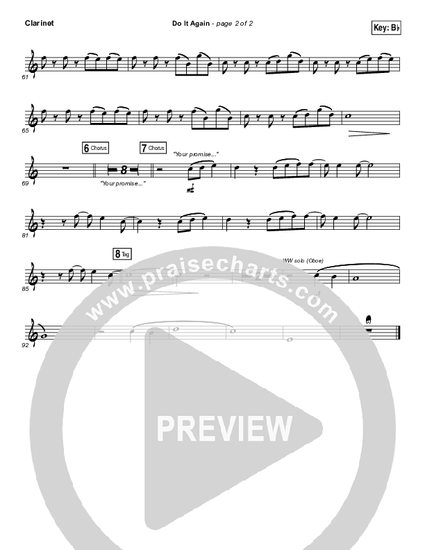 Do It Again Clarinet (Elevation Worship)