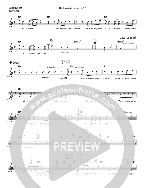 Do It Again Lead Sheet (Melody) (Elevation Worship)