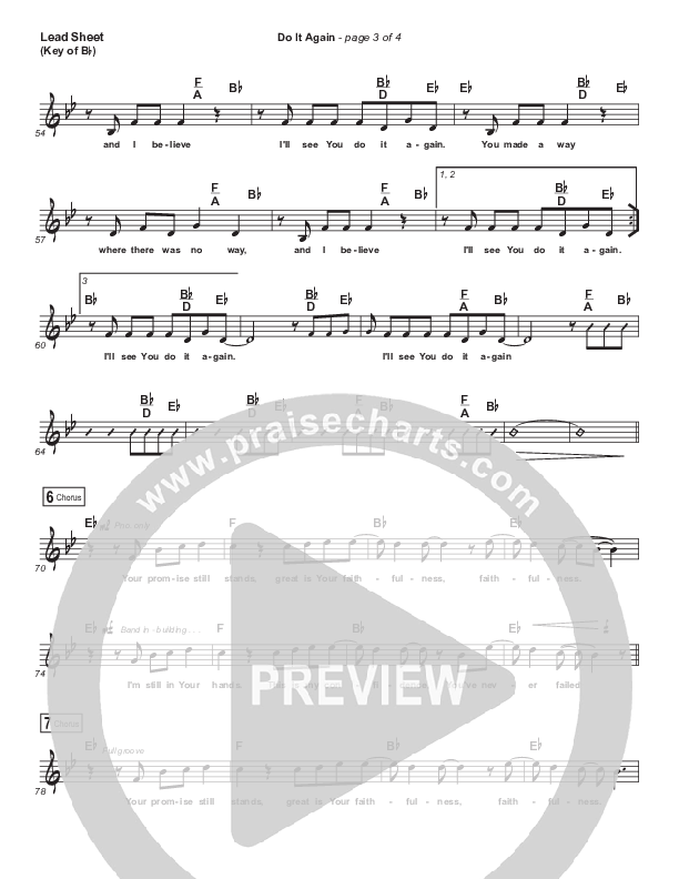 Do It Again Lead Sheet (Melody) (Elevation Worship)