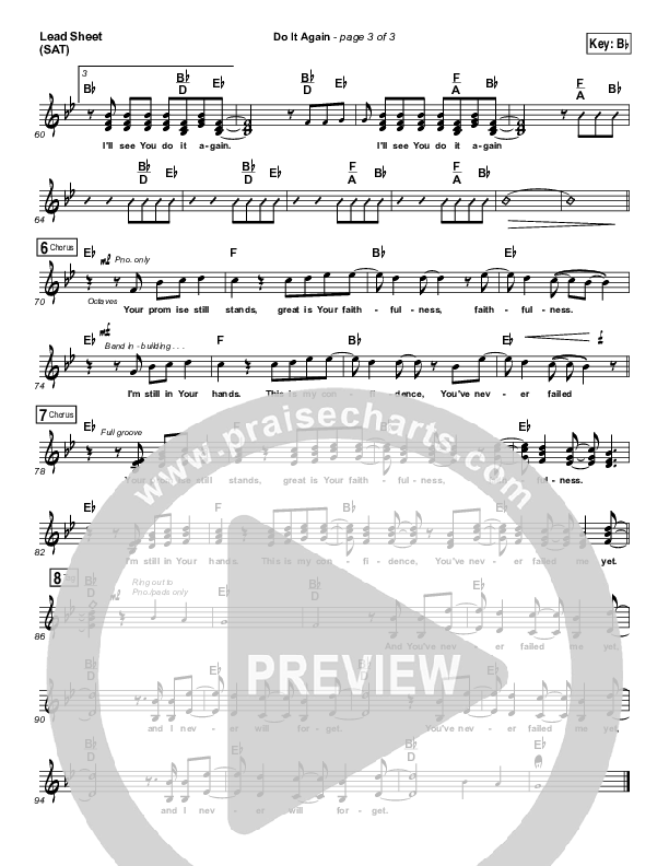 Do It Again Lead Sheet (SAT) (Elevation Worship)