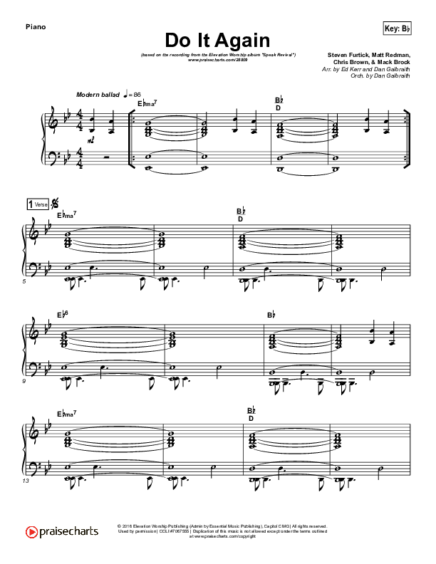 Do It Again Piano Sheet (Elevation Worship)