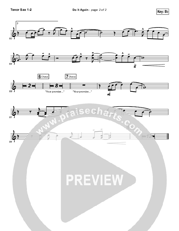 Do It Again Tenor Sax 1/2 (Elevation Worship)