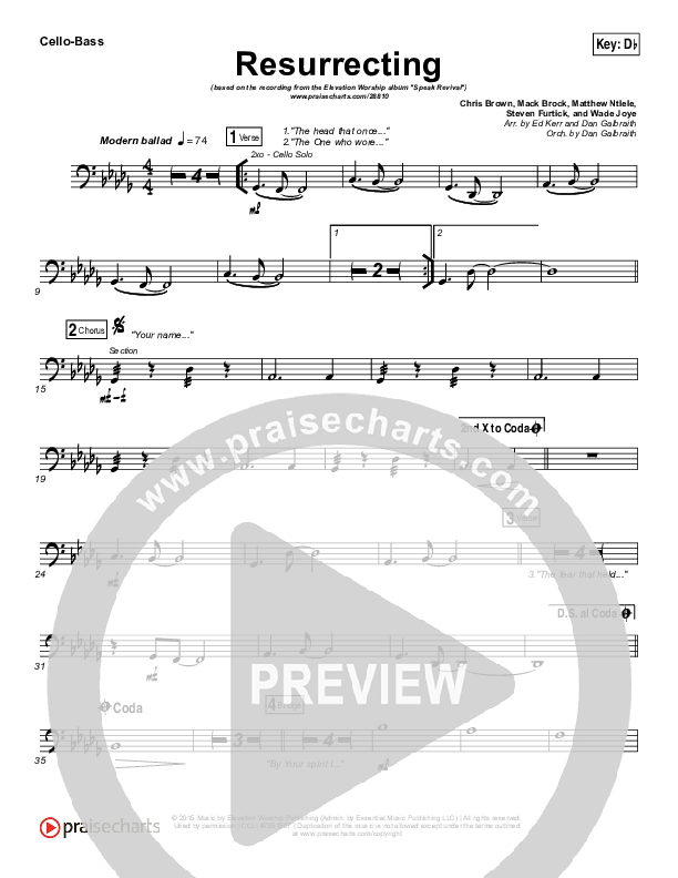 Resurrecting (Studio) Cello/Bass (Elevation Worship)