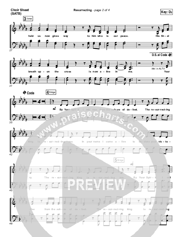 Resurrecting (Studio) Choir Sheet (SATB) (Elevation Worship)