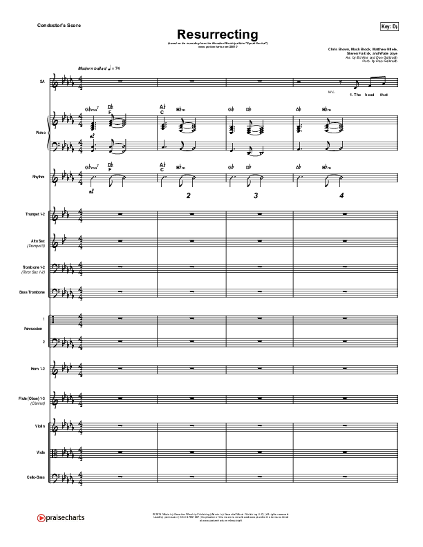 Resurrecting (Studio) Conductor's Score (Elevation Worship)