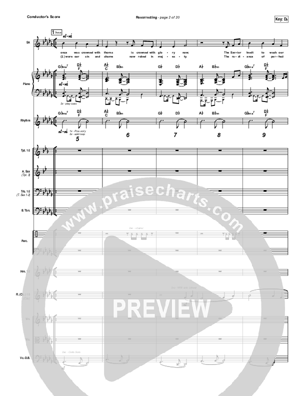 Resurrecting (Studio) Conductor's Score (Elevation Worship)