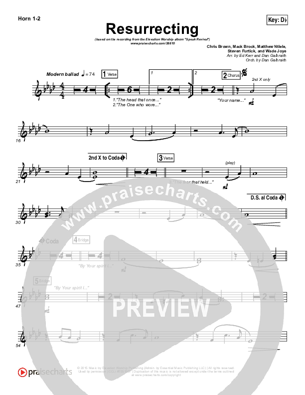 Resurrecting (Studio) French Horn 1/2 (Elevation Worship)