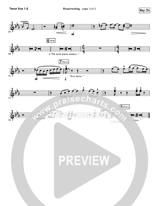 Resurrecting (Studio) Tenor Sax 1/2 (Elevation Worship)