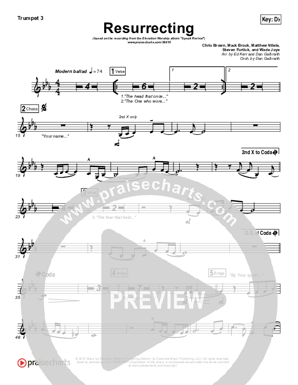 Resurrecting (Studio) Trumpet 3 (Elevation Worship)
