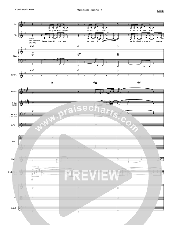 Open Hands Conductor's Score (Laura Story / Mac Powell)