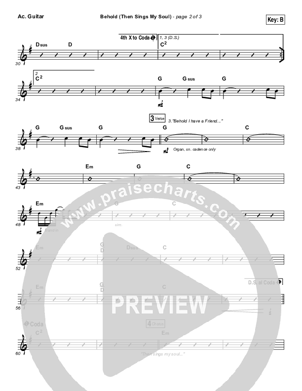 Behold (Then Sings My Soul) Acoustic Guitar (Hillsong Worship)