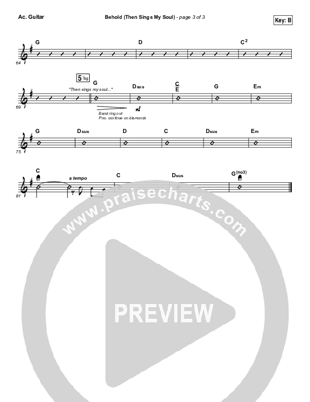 Behold (Then Sings My Soul) Acoustic Guitar (Hillsong Worship)