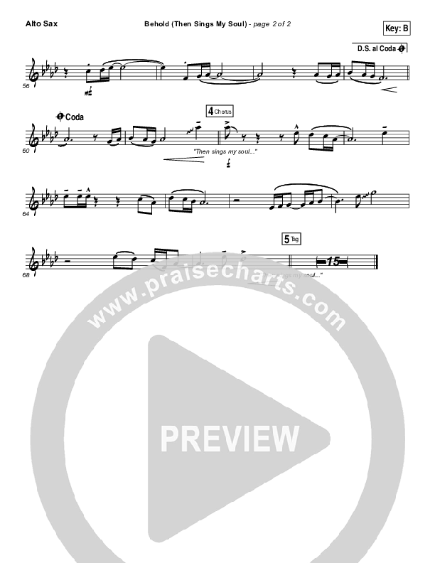 Behold (Then Sings My Soul) Alto Sax (Hillsong Worship)