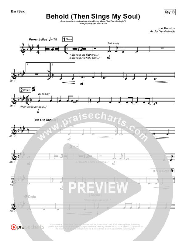 Behold (Then Sings My Soul) Bari Sax (Hillsong Worship)