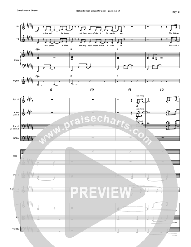 Behold (Then Sings My Soul) Conductor's Score (Hillsong Worship)