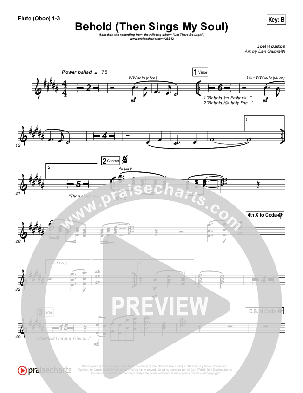 Behold (Then Sings My Soul) Flute/Oboe 1/2/3 (Hillsong Worship)