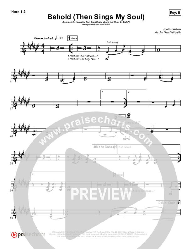 Behold (Then Sings My Soul) French Horn 1/2 (Hillsong Worship)