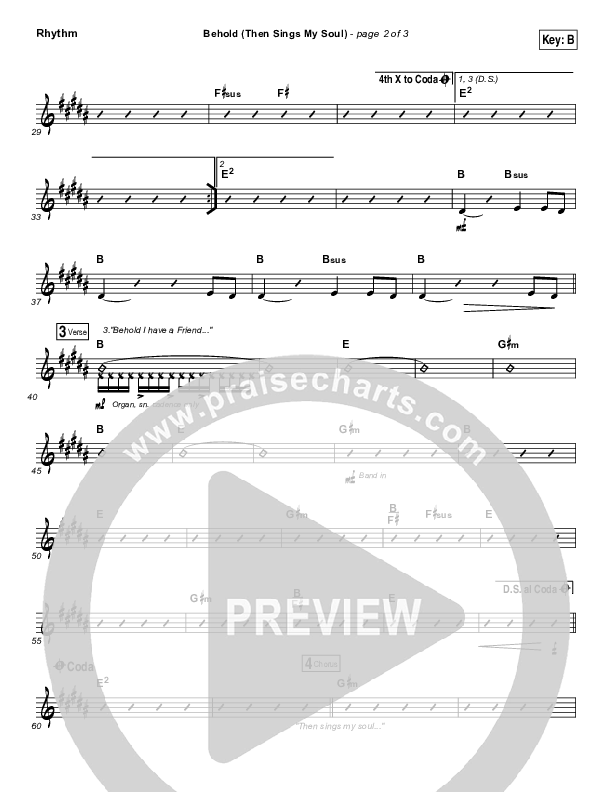 Behold (Then Sings My Soul) Rhythm Chart (Hillsong Worship)