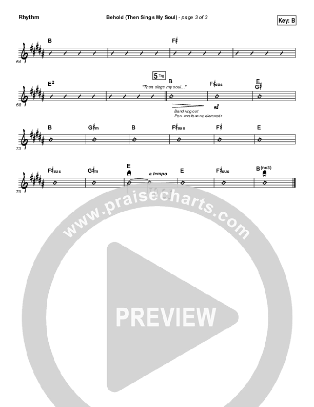 Behold (Then Sings My Soul) Rhythm Chart (Hillsong Worship)